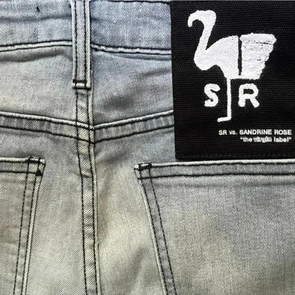 Free People X Sandrine Rose NWT Mid-Rise Skinny‎ Distressed Jeans Blue Size 26 - Picture 4 of 10